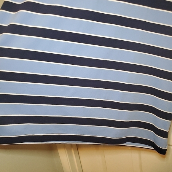 VUGA Polo Golf Shirt Sz XXL Blue Stripe Short Sleeve Moisture Wicking Stretch - Picture 4 of 12